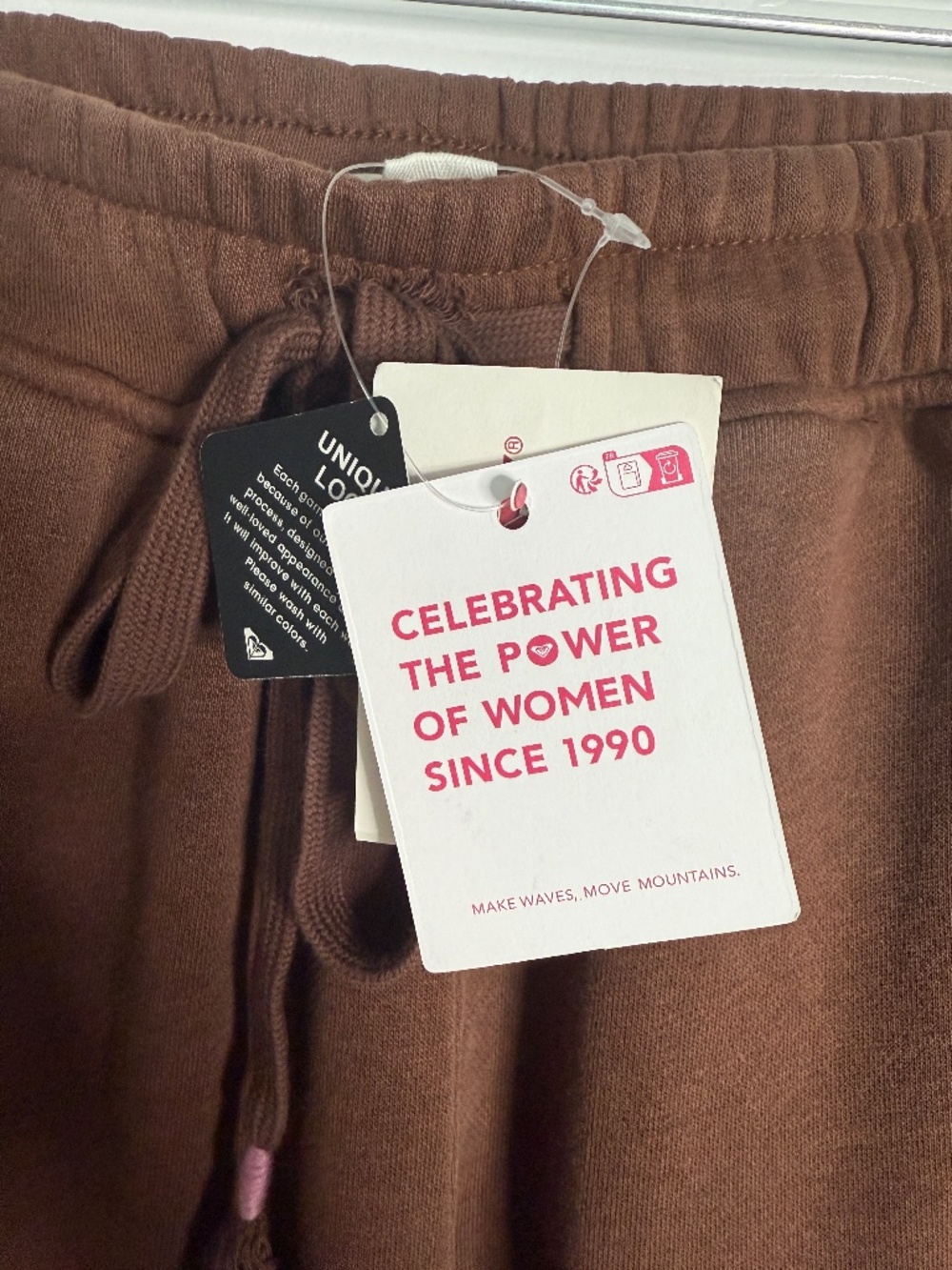 ROXY Brown Floral Side Stripe Low Rise Sweatpants NWT Size S - Picture 9 of 9